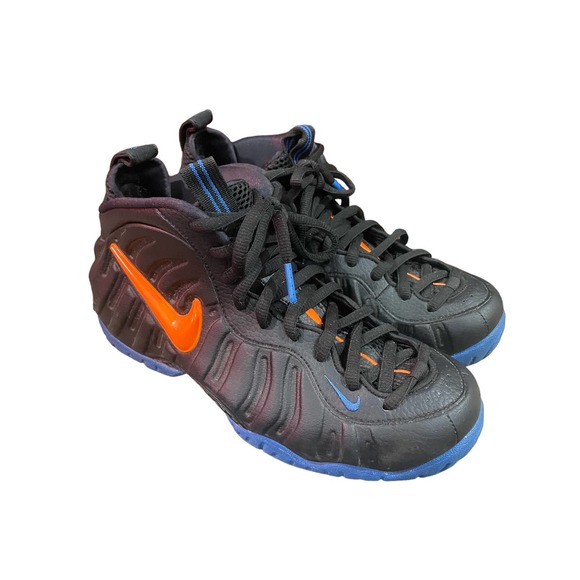 Air Foamposite PRO Men's Size 8 Black/Total Orange-Battle Blue 624041-010 - Picture 2 of 6